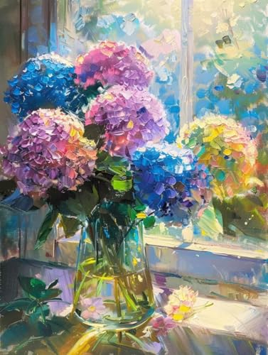 Pintura por números adultos flor manualidad antiestrés para pintar lienzo grande sin marco