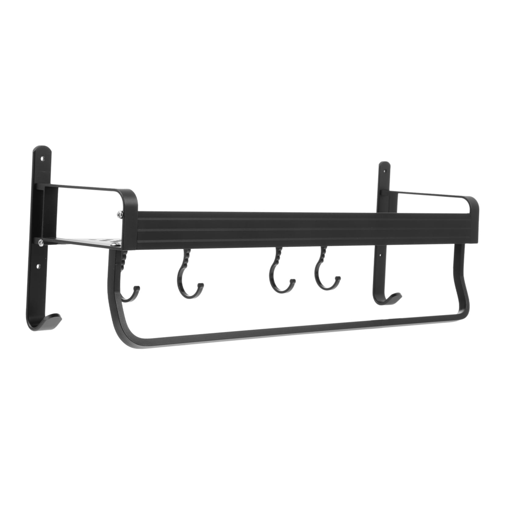 SOIMISS Estante de Almacenamiento Multifuncional para Baño 50 Cm Aluminio Negro sin Perforaciones Gancho Colgante Hogar Ducha Organizador sin Clavos