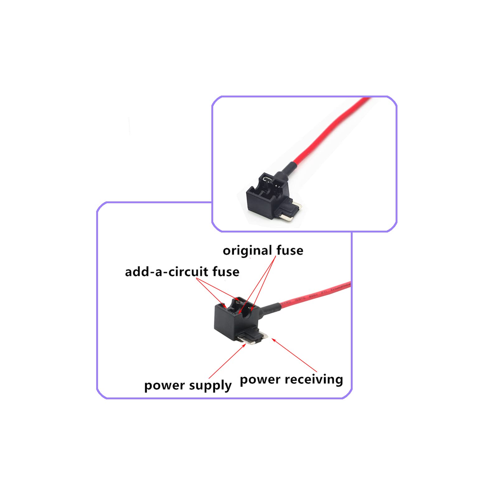 Kit Adattatore Preleva Fusibile Automotive 16 AWG A Circuto Chiuso Per Mini Fusibili + 8 Fusibili 10A E 15A