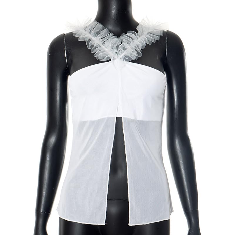 Elegant Off-Shoulder Ruffle Top with Front Tie Detail2