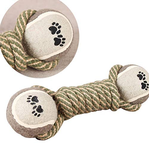 Tehaux brinquedo para cães de estimação - corda de mastigar para cães em formato de haltere brinqued
