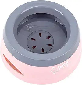 Bebedouro Para Cachorro Gato Pelo Longo Não Molha PETYC Pote de Água Antiderrapante Pelo Sequinho (Rosa Claro)