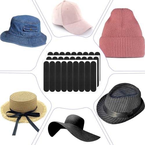 Image of TIESOME 30 Pcs Hat Sizer Reducer Insert, Black Hats Reducing Tape Liner Foam Reducing Self Adhesive Hat Size Tape for Men Women Caps Sweatband