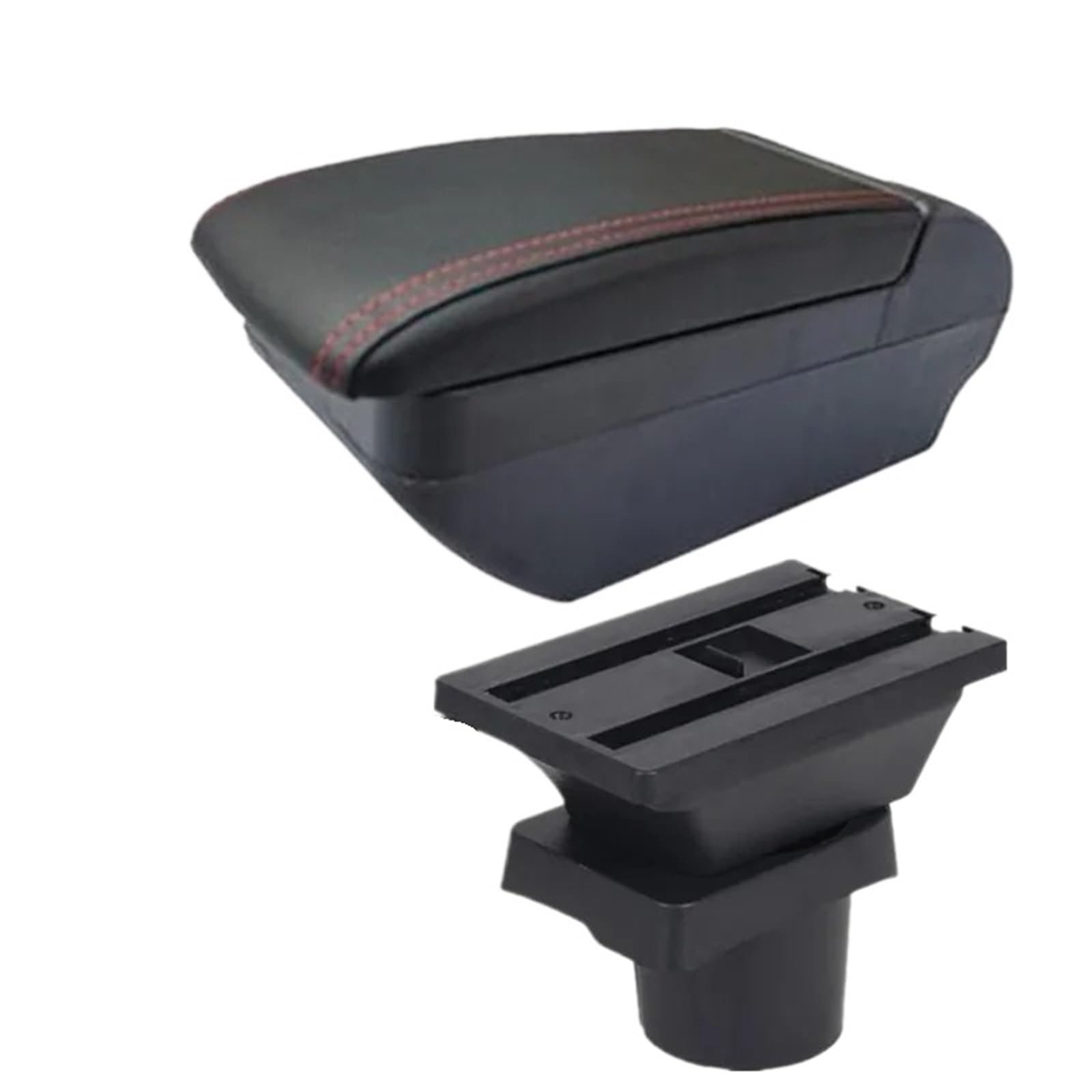 AWGNTQQ Car Armrests For Skoda For Citigo For VW UP Seat Mii Car Armrest Console Storage Box Dedicated Retrofit Accessories(F1 Red line No USB)