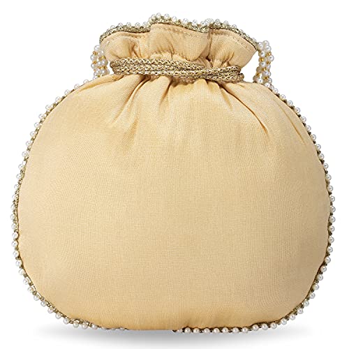 Image of Aheli Embroidered Potli Bag Gift for Women Handmade Ethnic Purse Evening Handbags Stylish Bridal Fashion Clutch Bag