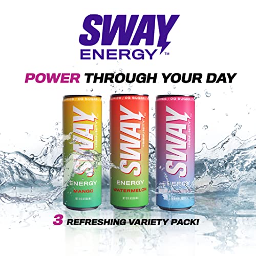 Sway Energy + Immunity Drink, Tropical Variety, 12 Fl Oz (12 Count), 160Mg Of Natural Energy, Daily Multi-Vitamin Enriched (A, B6, B12, C, D), Clean Ingredients, 0 Sugar, Low Calorie, Low Carbohydrates #TOP1