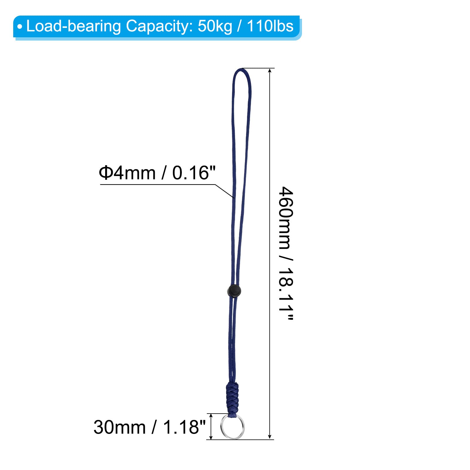 PATIKIL Paracord Lanyard with Keyring 18 Inch - Image 2