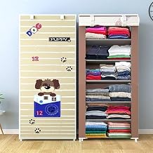 CMerchants Collapsible Wardrobe 6 Shelves Storage Clothes Storage Rack Quick Wardrobe/Cabinet/Multipurpose Storage Rack, Foldable, Collapsible Fabric Organizer for Home Office (Brown, 6 Tier)