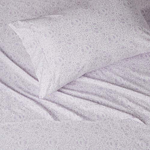 Image of Amazon Basics Lightweight Super Soft Easy Care Microfiber Bed Sheet 3 Piece Set with 14 inch Deep Pockets - Twin XL, Lavender Paisley (Pack of 4)