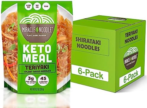 Miracle Noodle Ready to Eat Teriyaki Pasta, 9.2 Oz (Pack of 6)