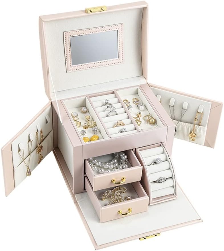 Jewelry Organizer Jewelry Box Jewelry Box, Large Jewelry Organizer Girls PU Leather Drawer Jewelry Boxes Jewelry Storage Case For Earrings Ring Necklace Jewelry Case Jewelry Display Storage ( Color :
