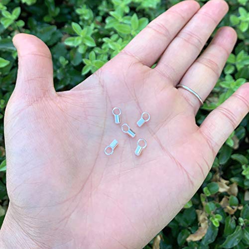 20Pcs Adabele Authentic 925 Sterling Silver Crimp End Caps Barrel With Loop For 2Mm (0.08 Inch) Beading Cord Wire Thread Jewelry Making Ss65-1 #TOP3