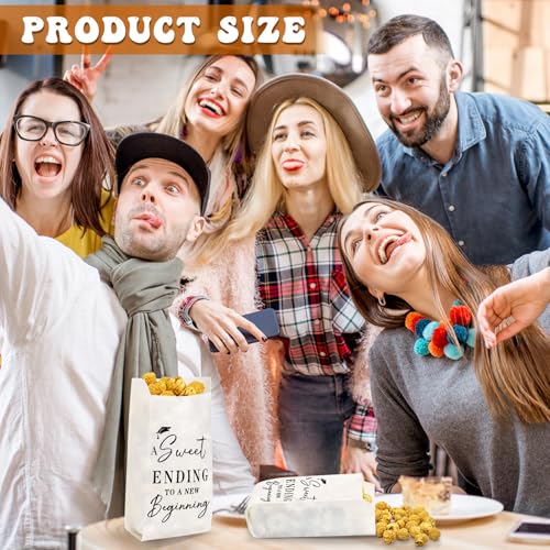 Image of 200 Pcs Class of 2025 Popcorn Bags Bulk Graduation Party Favors Snack Goodie Cookie Bags Grease Resistant Paper Individual Servings for Congrats Grad Favors Pop Corn Bag (Classic)