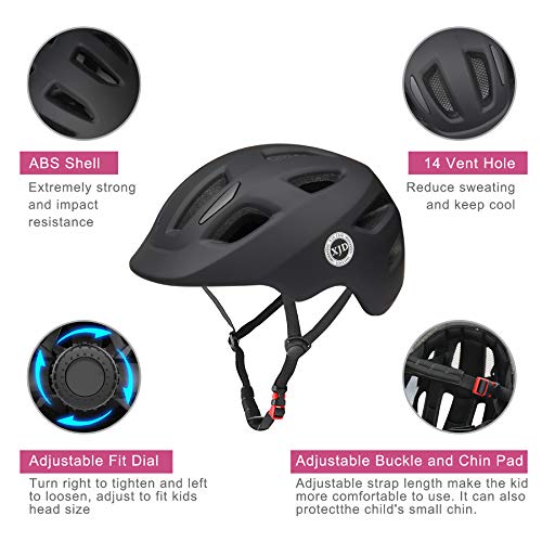 Xjd Toddler Helmet Kids Bike Helmet Baby Multi-Sport Adjustable Skateboard Helmet For Kids Boys Girls Infant Helmet Lightweight Scooter Helmet For Child 5-8 Years Old, Black S #TOP1
