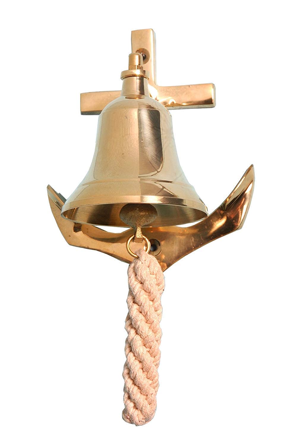 ART N CRAFT Antique Vintage Solid Brass Door Bell with Ship Anchor Wall Hanging Decor-image-29