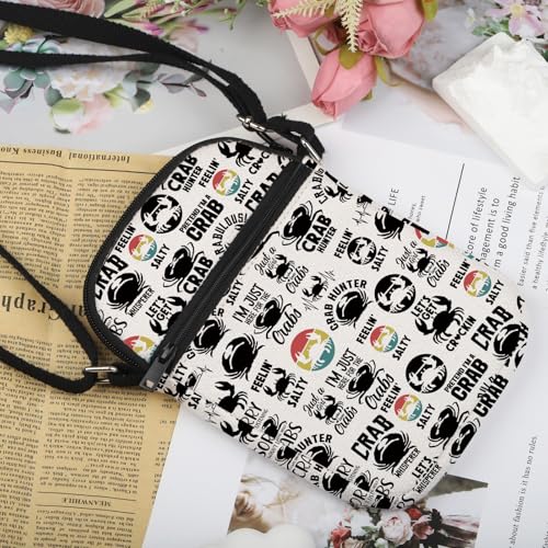 VAMSII Crab Lover Gift Crab Design Crossbody Bag Crab Eating Travel Bag Seafood Lover Gift3