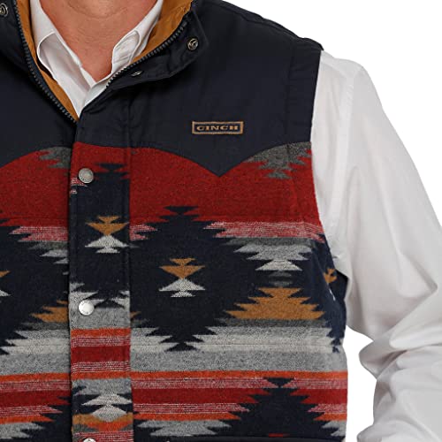Cinch Western Vest Mens Blanket Stripe Quilted Blue Multi MWV15330044