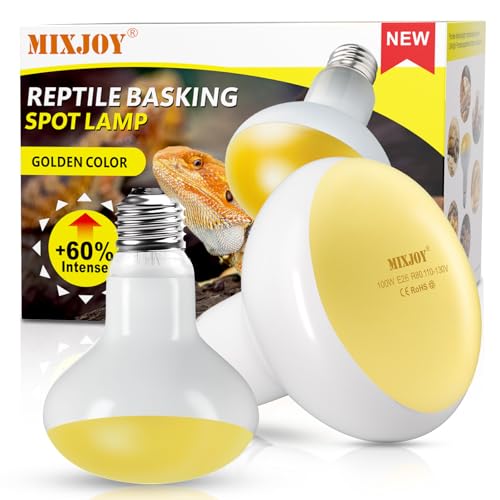 MIXJOY 2Pack Reptile Heat Lamp Bulbs 100W, 60% Intense Heat Bulb ...