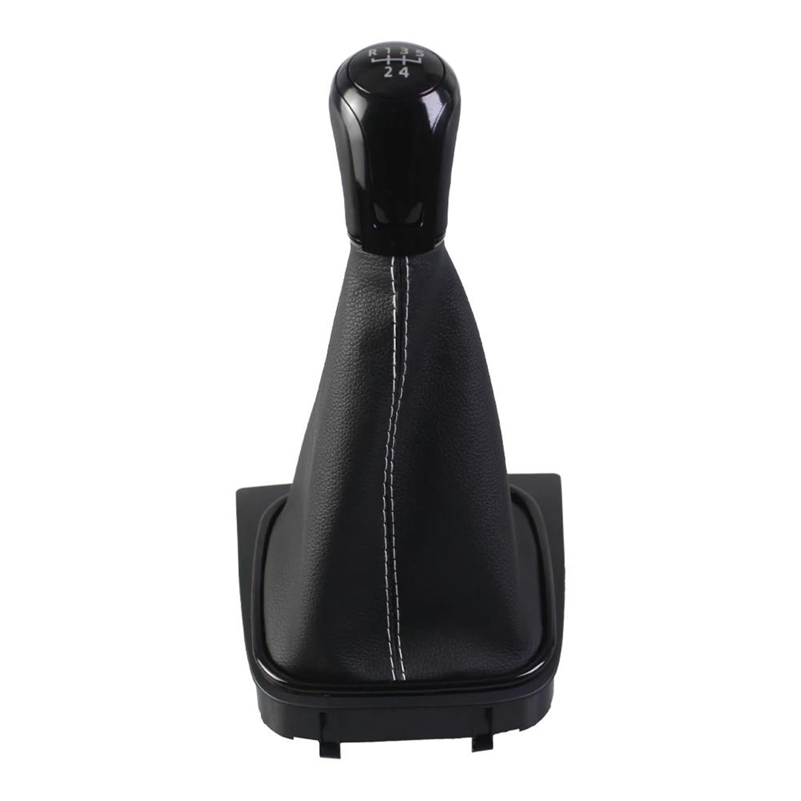 Fhuwaz Black 6-Speed Car Gear Knob For Golf 5 Mk5 6 Mk6 Car Speed Gear Shift Knob With Gaiter Boot For Jetta Mk3 Iii 137 138 1F7 1F8(Black 6-Speed)