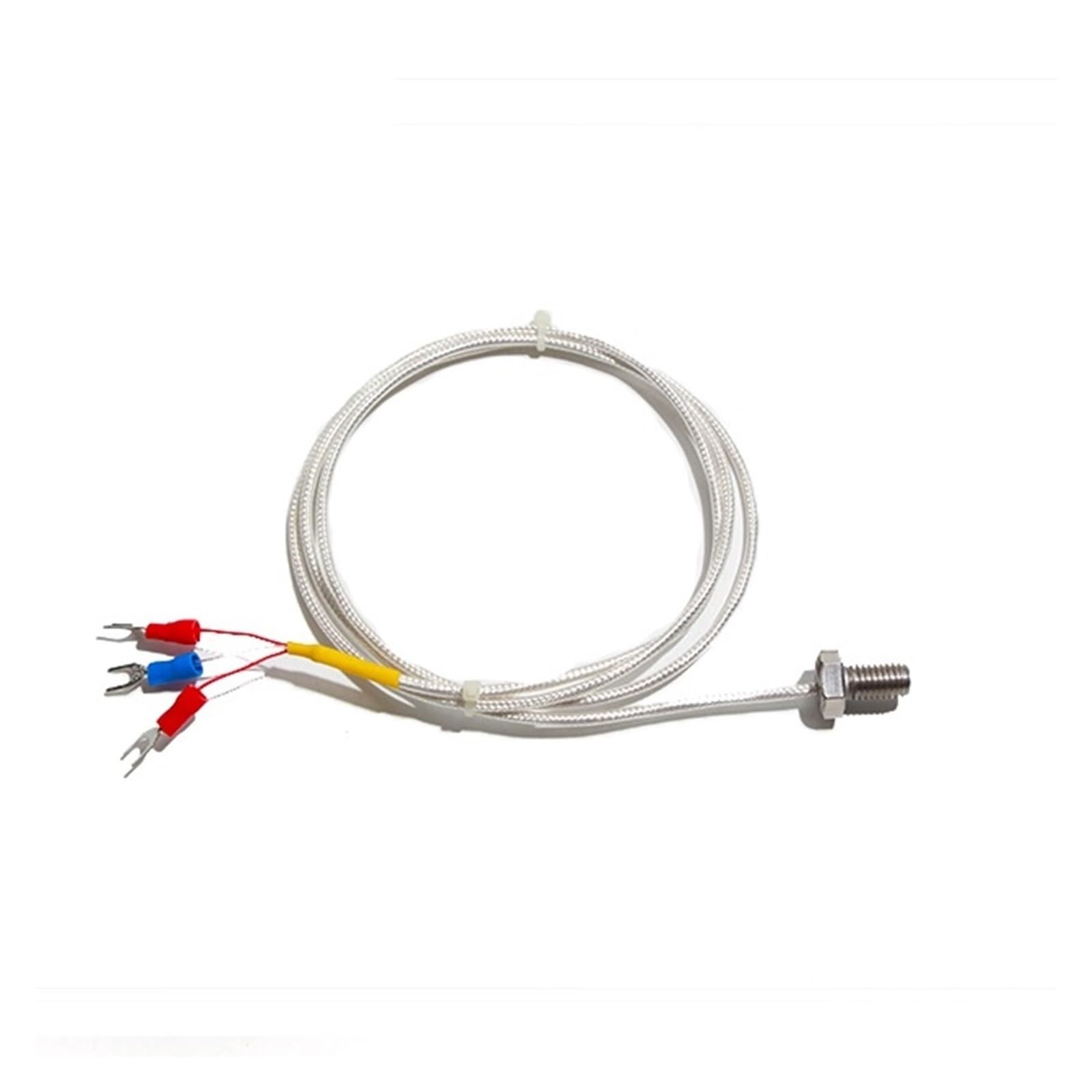 Termopar tipo K, Sensor de alta temperatura PT100, termopar, cable PTFE, 0,5 M, 1M, 2M, sonda rosca cabeza plana M3 M4 M5 M6 M8 for tubería(M3 Thread Probe,2M Wire)