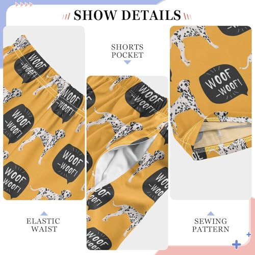 ZZXXB Dalmatian Dog Woof Boys Long Pants Soft Trousers Elastic Waist Kids Lounge Bottoms with Pockets S-XL4