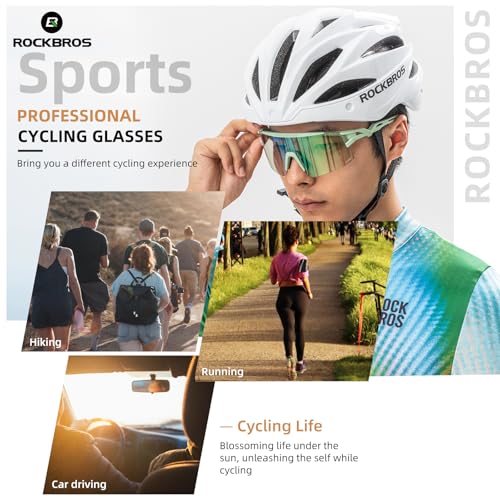 Image of ROCKBROS Cycling Glasses Color-Changing UV Protection Windproof(Purple) | Auto-Color Lens, UV Anti-Glare, PC+TR90 Frame, Myopia Frame, Removable Nose Pad, Wind /Sand Protection
