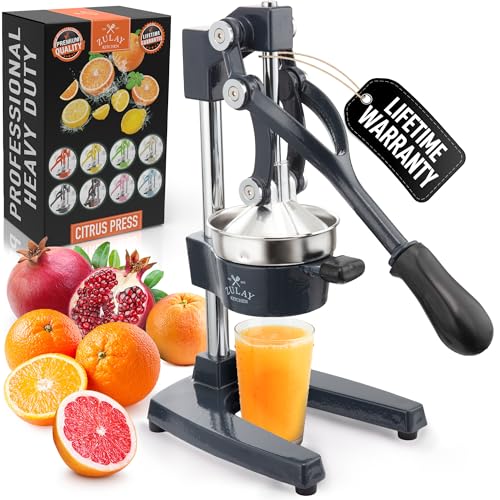 Image of Zulay Kitchen Cast Iron Juicer - Heavy Duty Manual Juicer with Detachable Strainers for Easy Cleaning, Orange Juice Press for Citrus Fruits, Perfect for Bartenders, Juice Lovers & Health Enthusiasts