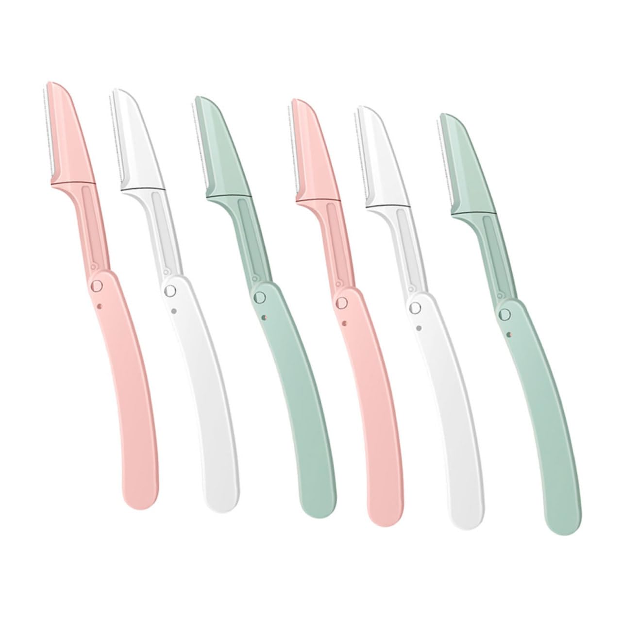 TOVINANNA 6pcs Portable Eyebrow Trimmers Lightweight Eyebrow Razors for Women Compact Design for Facial Hair Removal Easy Control with Non Slip Handle for Go Grooming