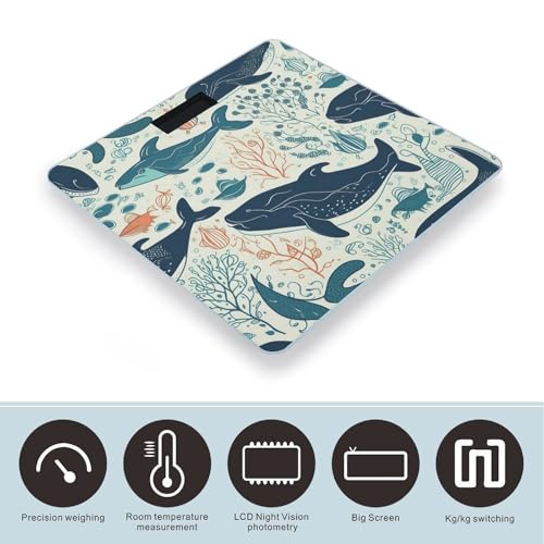 Báscula digital de baño con diseño de ballena miniatura 3