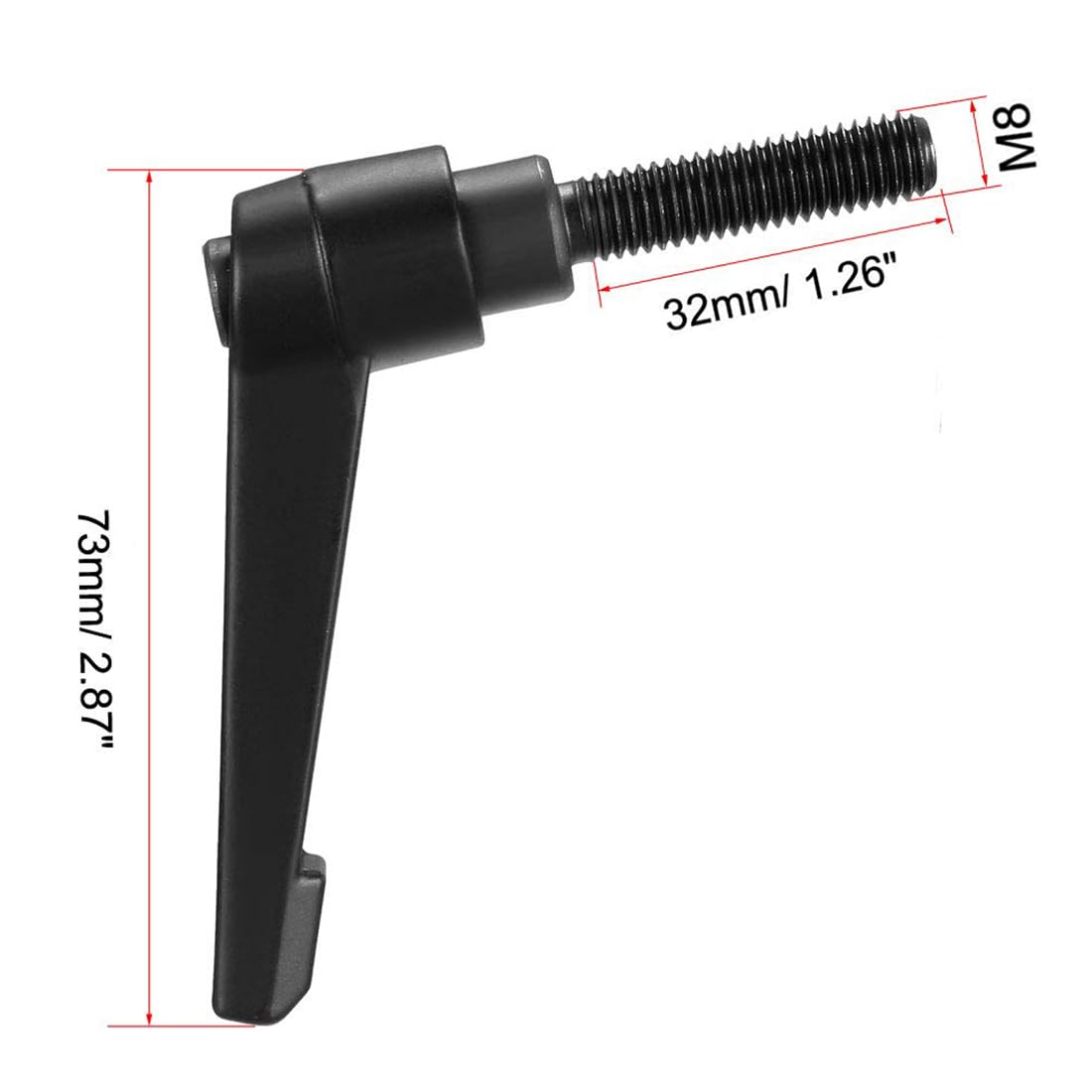 TA-VIGOR 2Pcs Adjustable Clamping Lever Handles, M8 x 32mm Locking Quick Release Push Button Ratchet Screw Knobs - Image 3