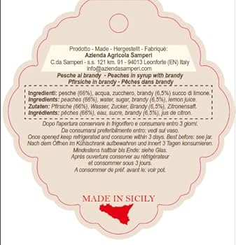 Peaches In Brandy - 300 G X 2 - Pack Of 2 - Delicious Fruit In Alcohol Gift Jar Made In Sicily Italy~p103856404