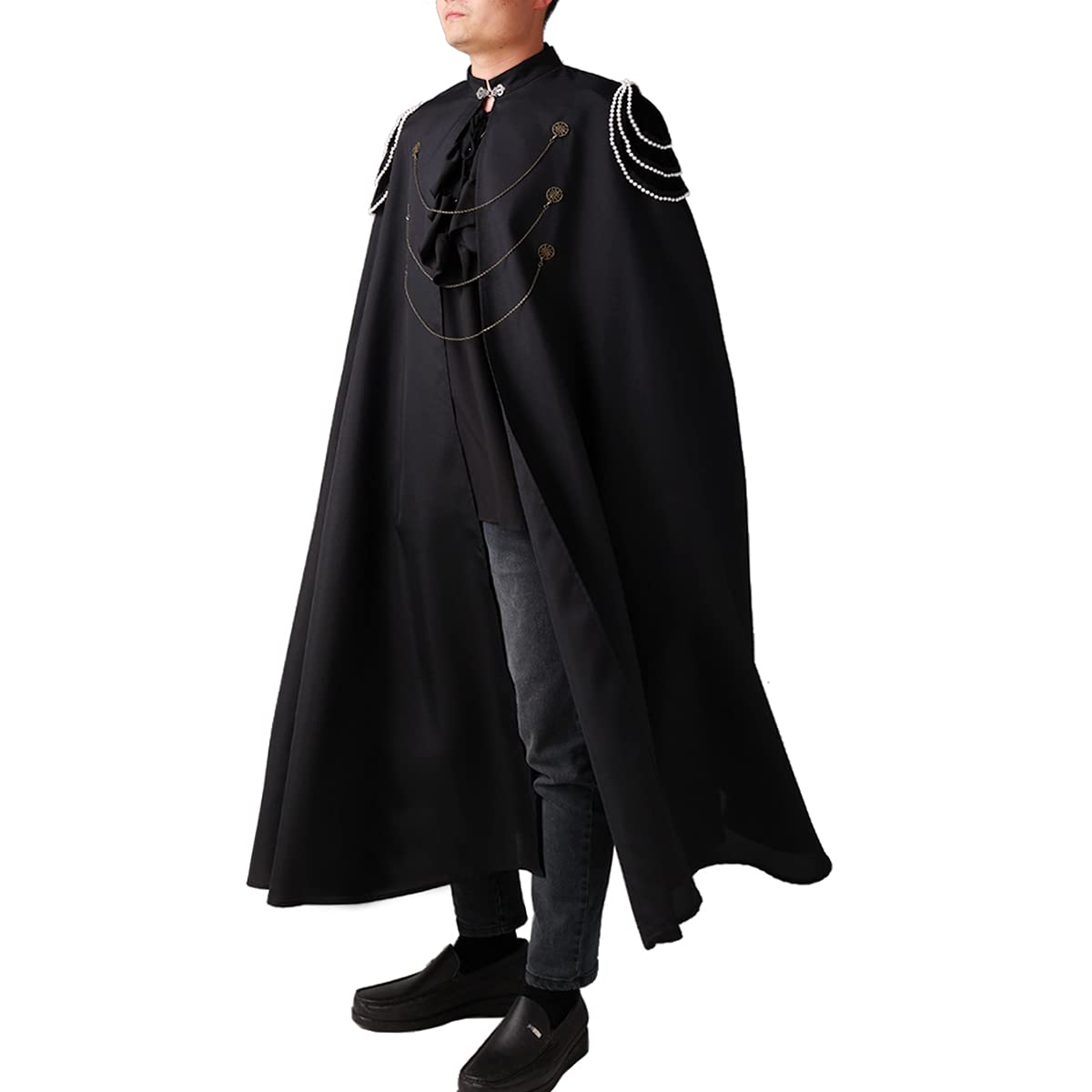 COSDREAMER Costume da uomo mantello strega mantello rinascimentale medievale (Rosso)