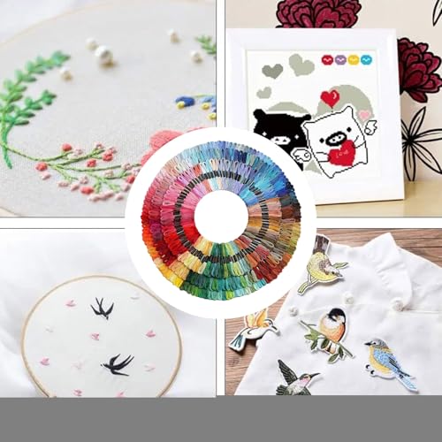 Fil à broder machine et main multicolore pour loisirs créatifs maison