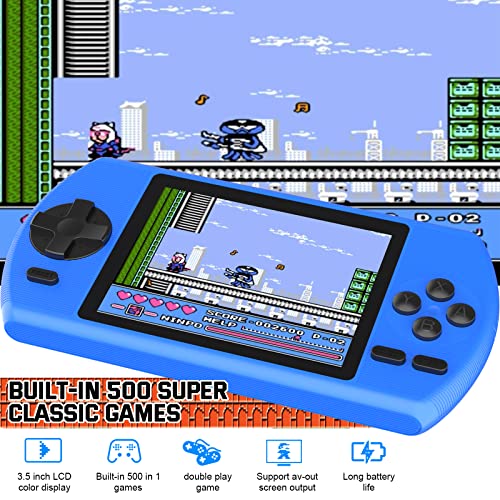 Jamswall Retro Handheld Game Console, Portable Retro Video Game Console With 400 Classical Fc Games 2.8-Inch Screen 800Mah Rechargeable Battery Support For Connecting Tv And Two Players(Blue) #TOP2