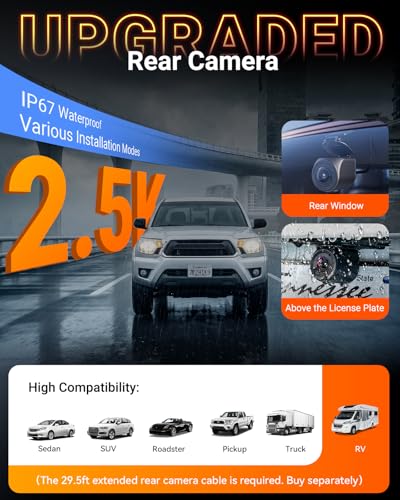 Image of Vantrue N4S 3 Channel Dash Cam for Delivery &Cargo Vans, 2.7K+1440P+1440P Front Inside Rear,PlatePix,STARVIS 2 x HDR x IR Night Vision,Voice Control,GPS,24 /7 Parking Mode,Supports 1TB Max
