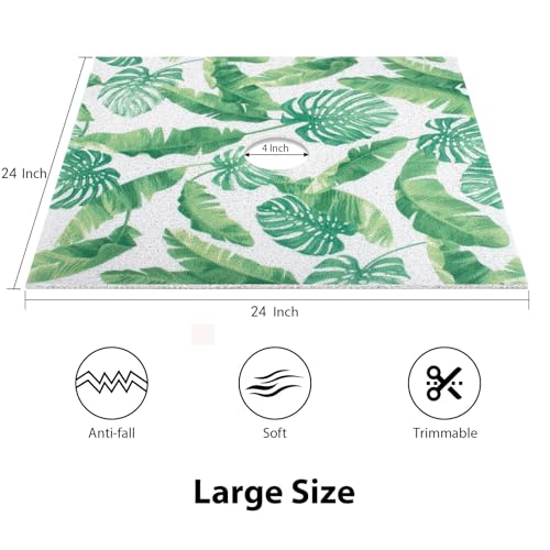 Square Shower Mat, Yonala 24 x 24 Inch Stylish Non Slip Shower Mats for Inside Shower with Central Drain Hole, Soft Trimmable PVC Loofah Anti Slip Shower Mat for Walk in Shower Stall, Quick Drying by Yonala - Used condition - Image 2