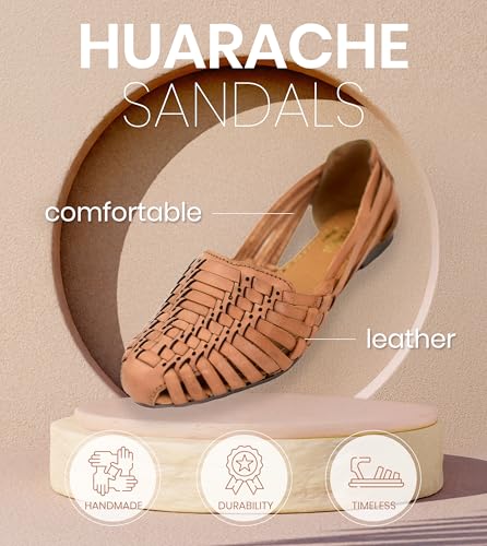 Macarena Collection Womens Shoes Leather Sandals for Women | Huarache Handmade Mexican Sandals | Comfortable & Stylish Womens Sandals 21673