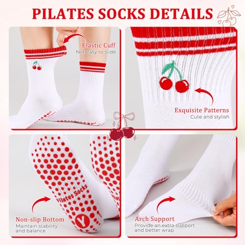 Image of Pilates Grip Yoga Socks for Women Cute Non Slip Socks