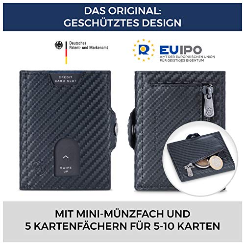 VON HEESEN® Slim Wallet mit Münzfach & RFID-Schutz - Mini Geldbörse Herren & Damen klein - Kreditkartenetui Kartenetui… – Bild 4
