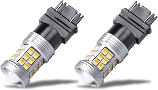 Extremely Bright 3528 Chipsets 3157 4157 3155 3457 Switchback LED Bulbs with Projector Replacement for Daytime Running Lights/DRL and Turn Signal Lights,White/Amber