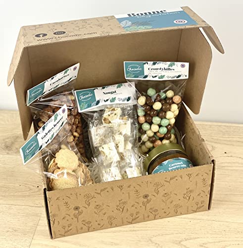 CHOCOLAT DE PAQUES - COFFRET 5 SPECIALITES : nougats, biscuits, confiture de lait, croustybilles et cacahuètes grillées - CHOCOLAT DE PAQUES - GOURMANDISES DE PAQUES - OEUFS EN CHOCOLAT