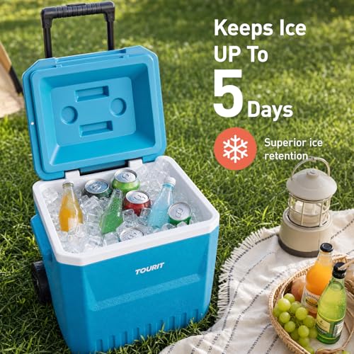 TOURIT Small 20qt Rolling Cooler
