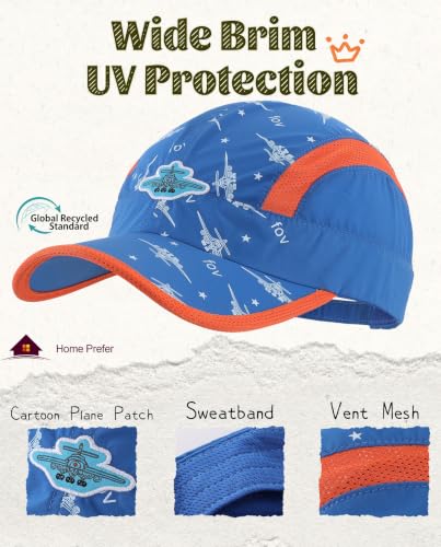 Image of Home Prefer Kids Lightweight Quick Drying Sun Hat Airy Mesh UV Protection Caps Boys Girls UPF50 Baseball Caps Run Beach Water
