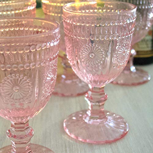 Pink Wine Glasses set of 6 blush goblets the perfect pink stemware for