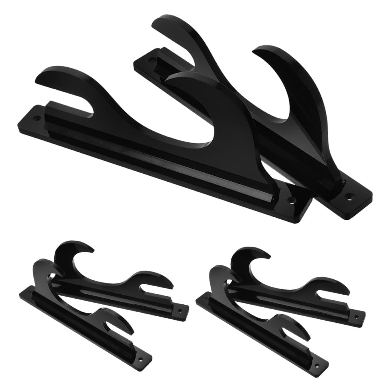 POPETPOP Soporte de Espada de Pared 3 Pares Acrílico Negro para Hogar | Ajuste para Espada y Sable de Artes Marciales, Montaje Sencillo, Diseño Minimalista Moderno