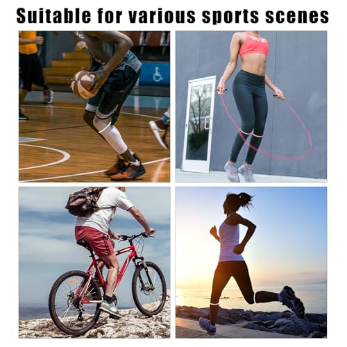 Image of Gosknor 4pcs Silicone Patellar Tendon Support Straps (Pink, Luminous White)