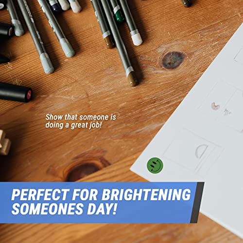 Officesmartlabels - Happy Smiley Face Stickers - 0.5" Green Round Circle Small Smiley Face - Incentive Motivational Happy Face Stickers - Bpa Free, Self-Adhesive [300 Stickers/Pkg, 1 Pkg=300 Stickers] #TOP2