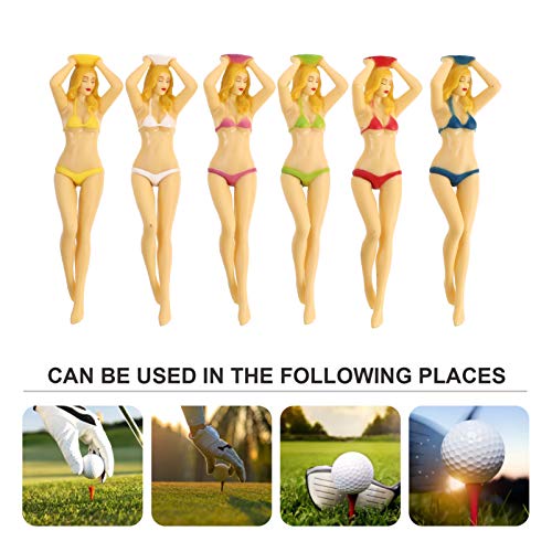 BESPORTBLE 6Pcs Biquíni Tees De Golfe Colorido Pin- up Senhora Menina T De Golfe Plástico Engraçado