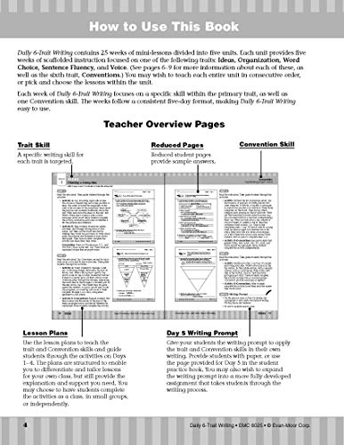 Evan-Moor Daily 6-Trait Writing, Grade 5 Homeschool and Classroom Resource Workbook, Reproducible Worksheets, Teaching Edition, Lesson Plans, Ideas, Organization, Word Choice, Sentence Fluency, Voice - Image 8