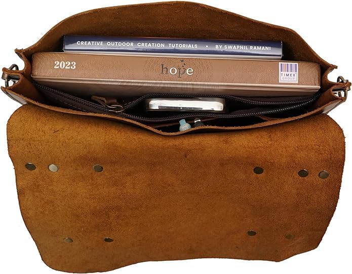 Rustic Vintage Buffalo Leather Laptop Messenger Briefcase Satchel Bag for Men 11 Inch, Brown